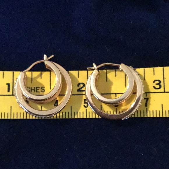 NEW Victoria Wieck 14k Rose Gold /925 Triple Hoop CZ Brilliant Hoop Earrings - Picture 14 of 16